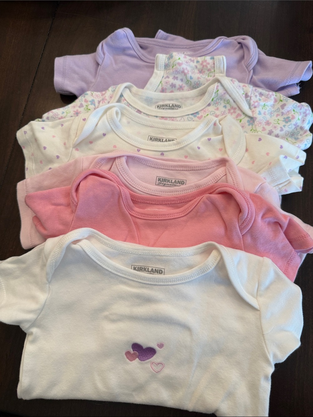 Kirkland Baby Onesie Bundle 6pk - White, Pink, Lavender